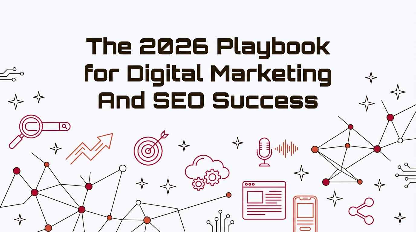 Close-up of a smartphone and tablet displaying a responsive website and performance metrics beside a notebook and coffee cup — digital marketing and seo